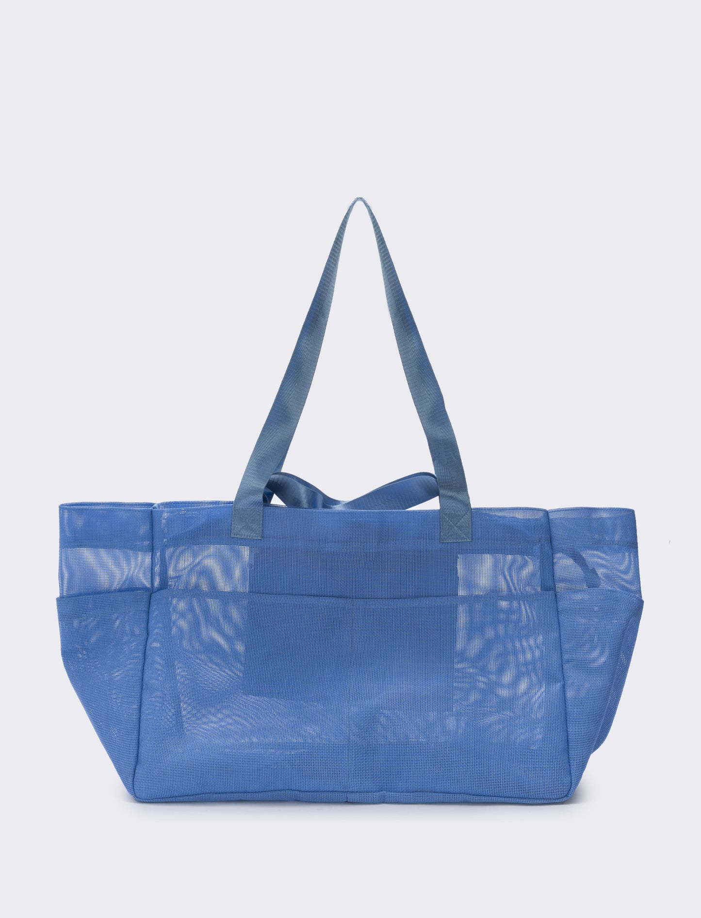 Borsone shopper grande a rete - Azzurro