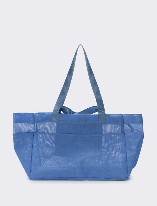 Large mesh shopper bag - Sky blue
