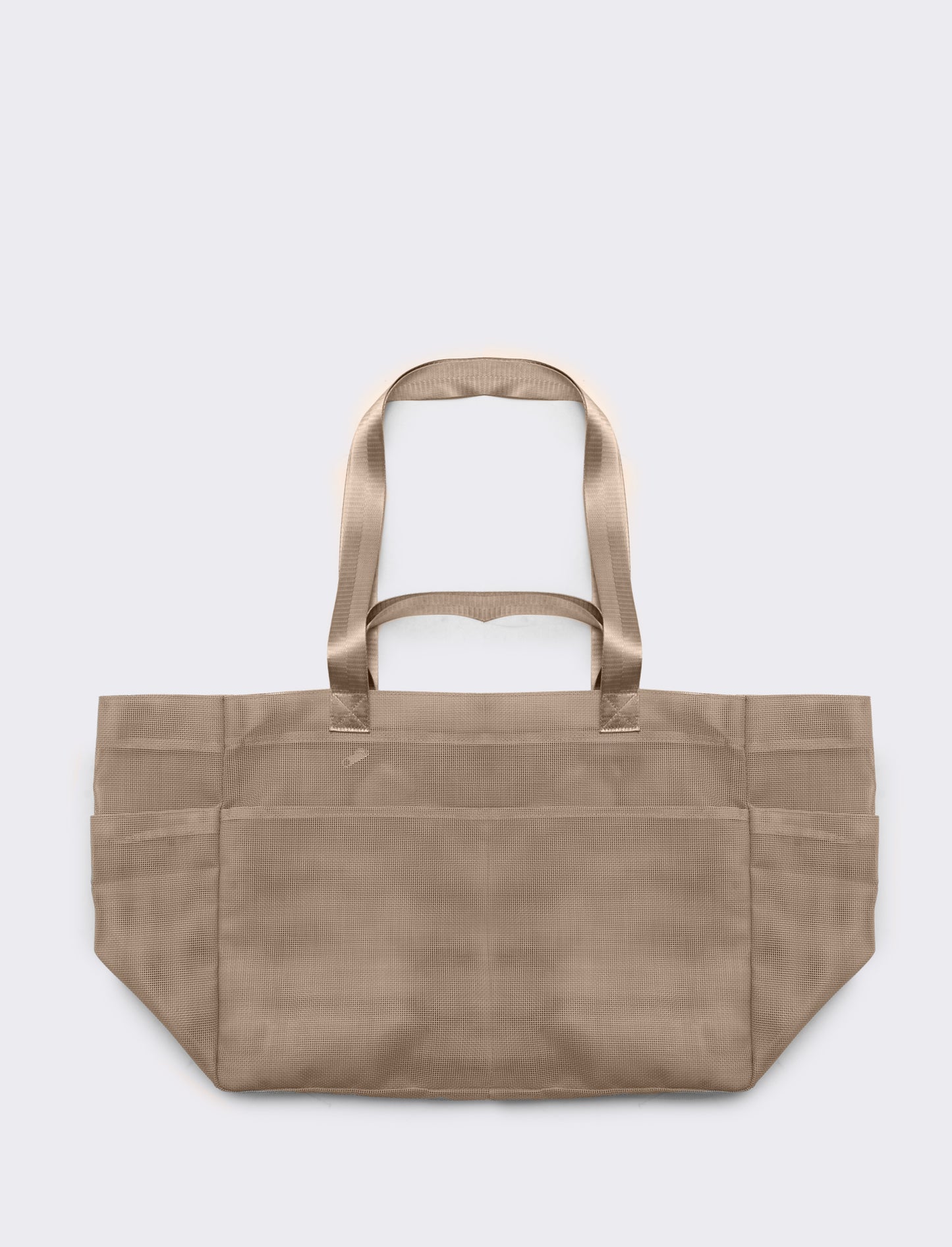 Borsone shopper grande a rete - Beige