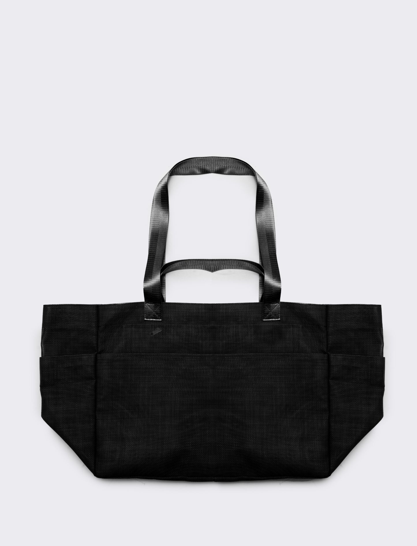 Borsone shopper grande a rete - Nero