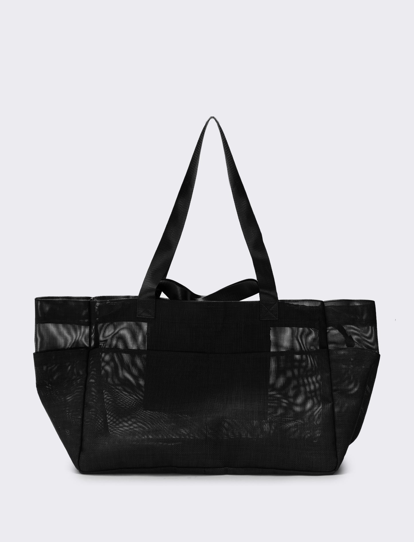 Borsone shopper grande a rete - Nero