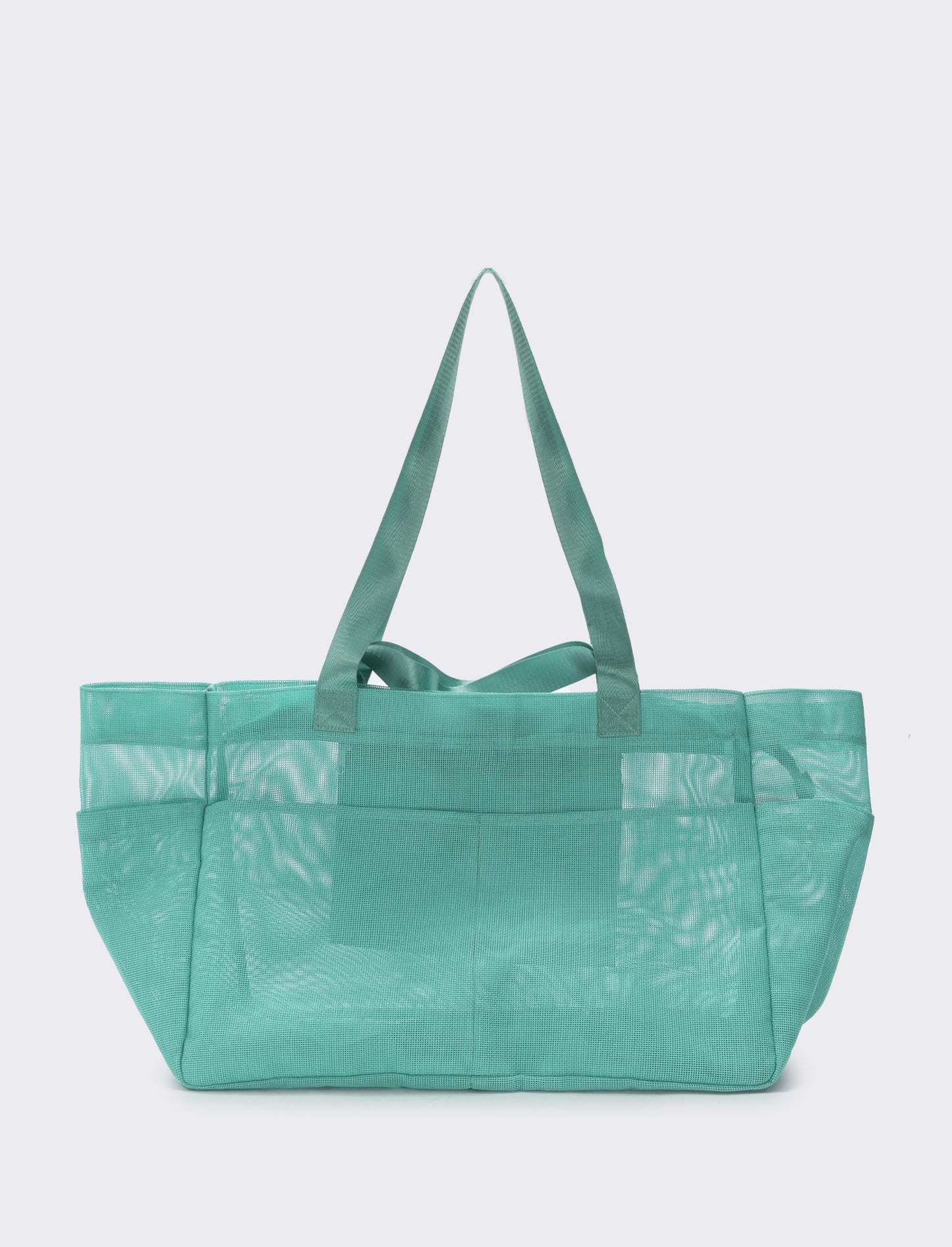 Borsone shopper grande a rete - Turchese