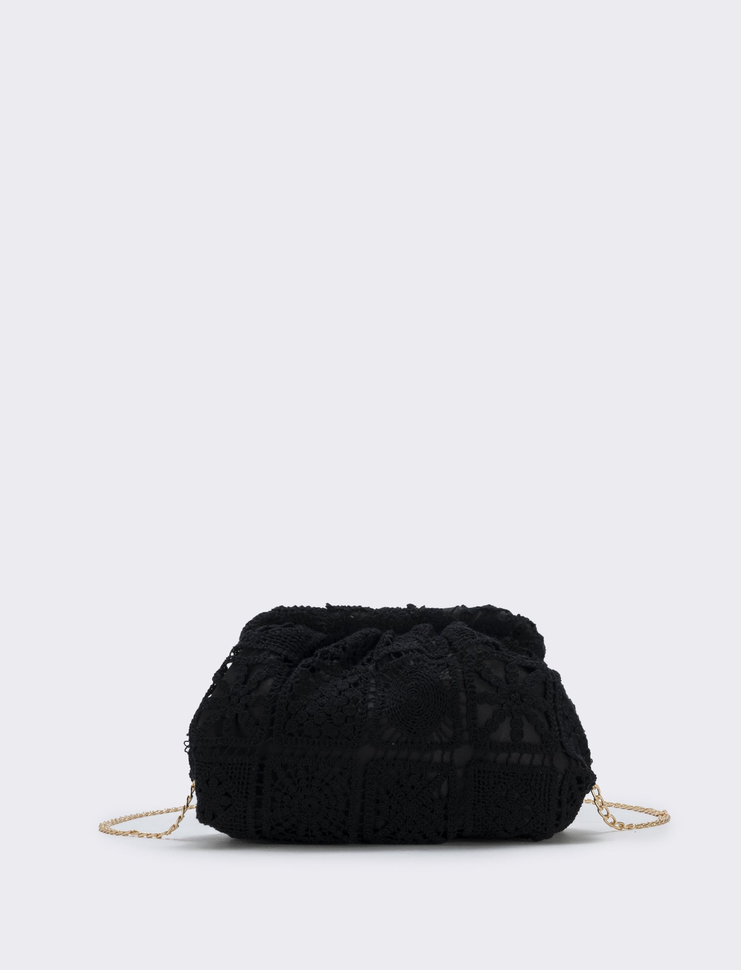 Borsetta clutch morbida in tessuti vari - Nero