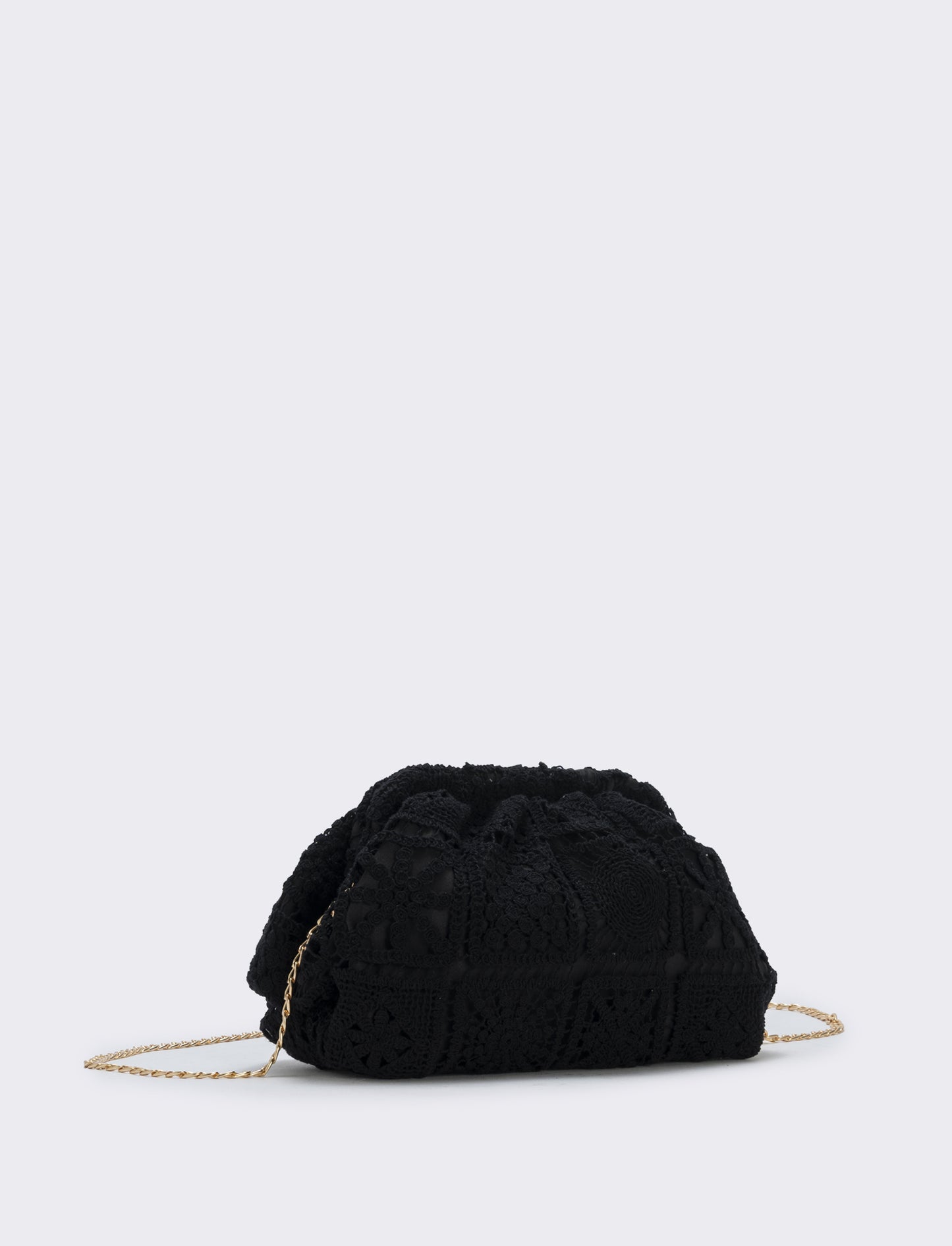 Borsetta clutch morbida in tessuti vari - Nero
