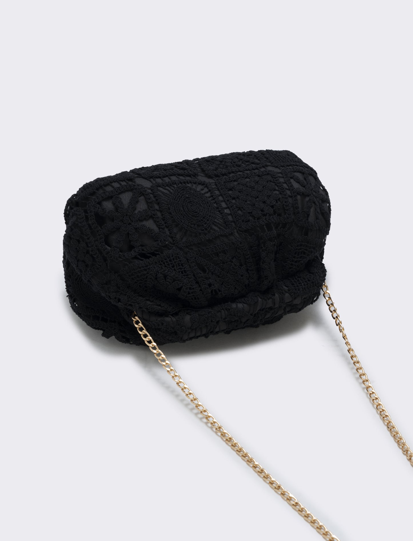 Borsetta clutch morbida in tessuti vari - Nero