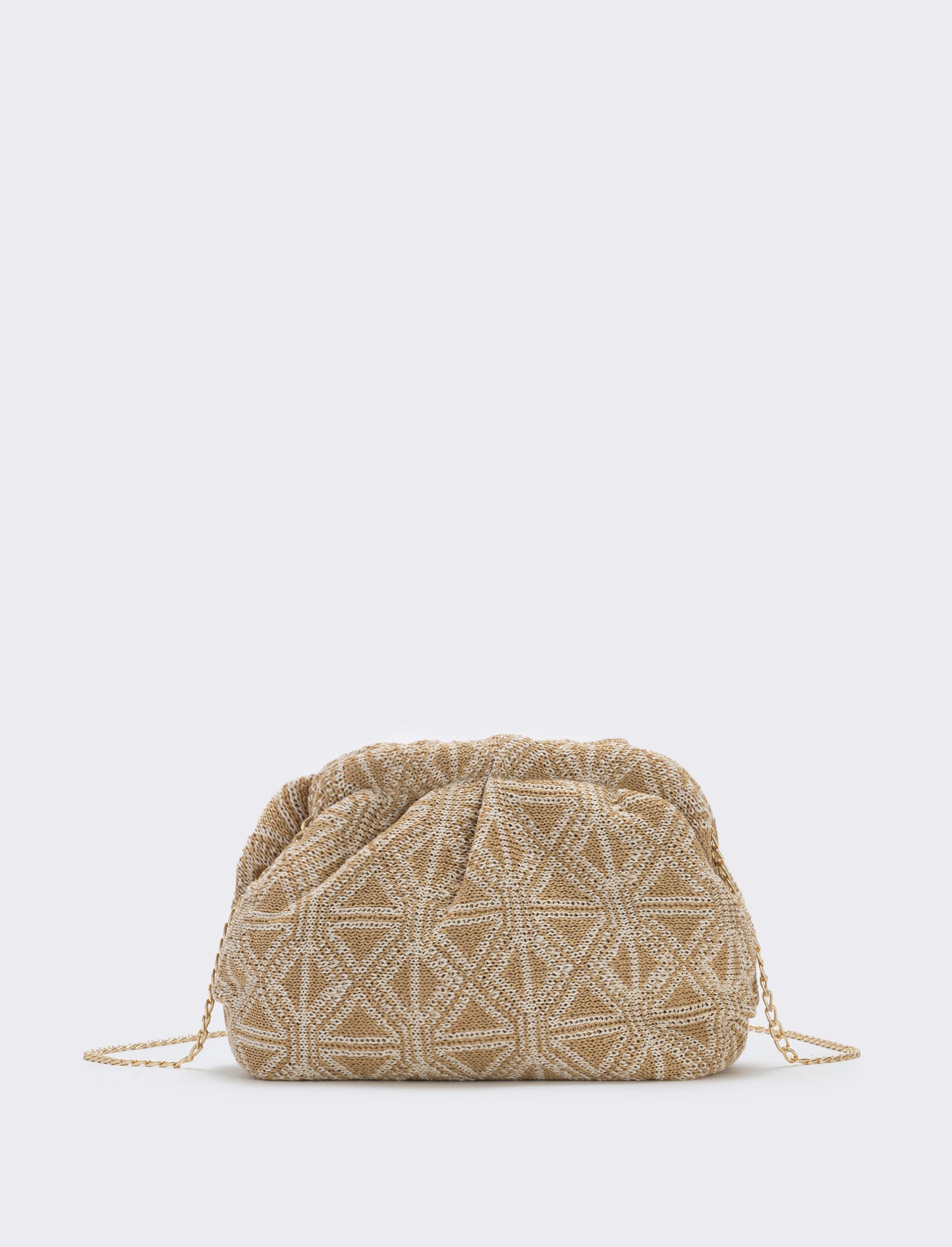 Borsetta clutch morbida in tessuti vari - Beige