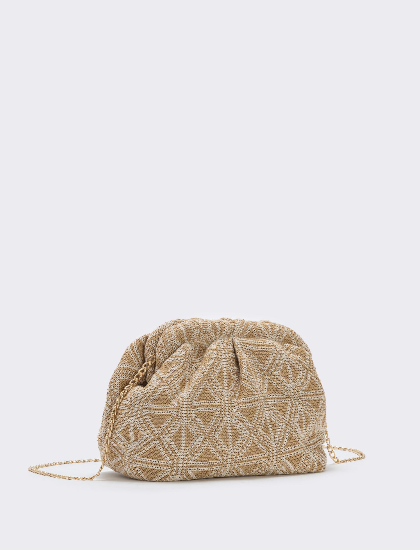 Borsetta clutch morbida in tessuti vari - Beige