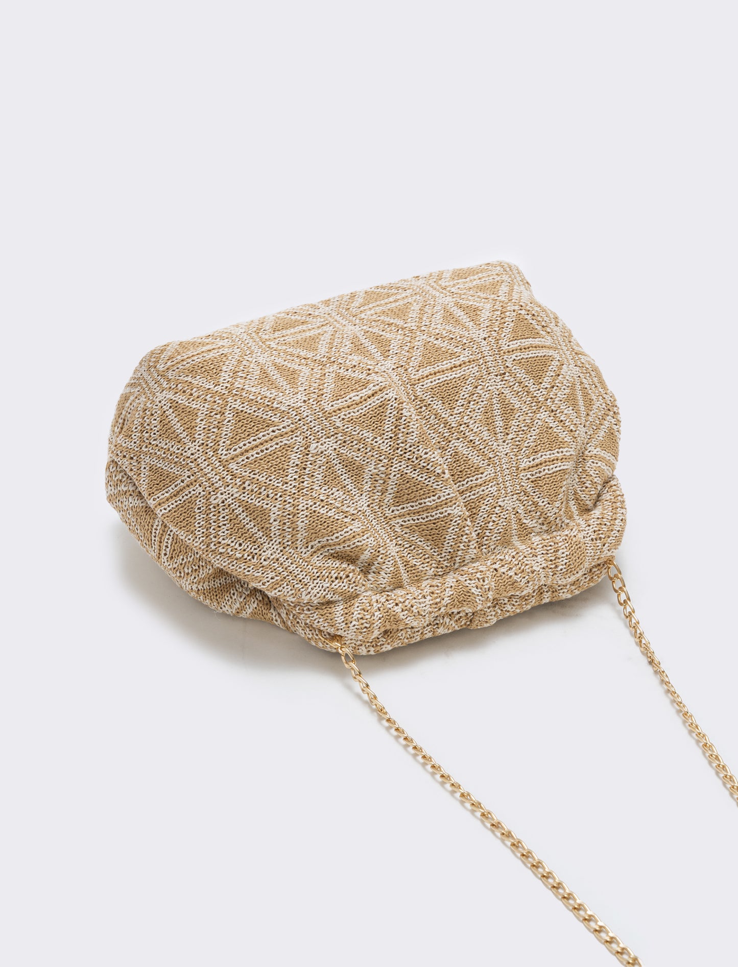 Borsetta clutch morbida in tessuti vari - Beige