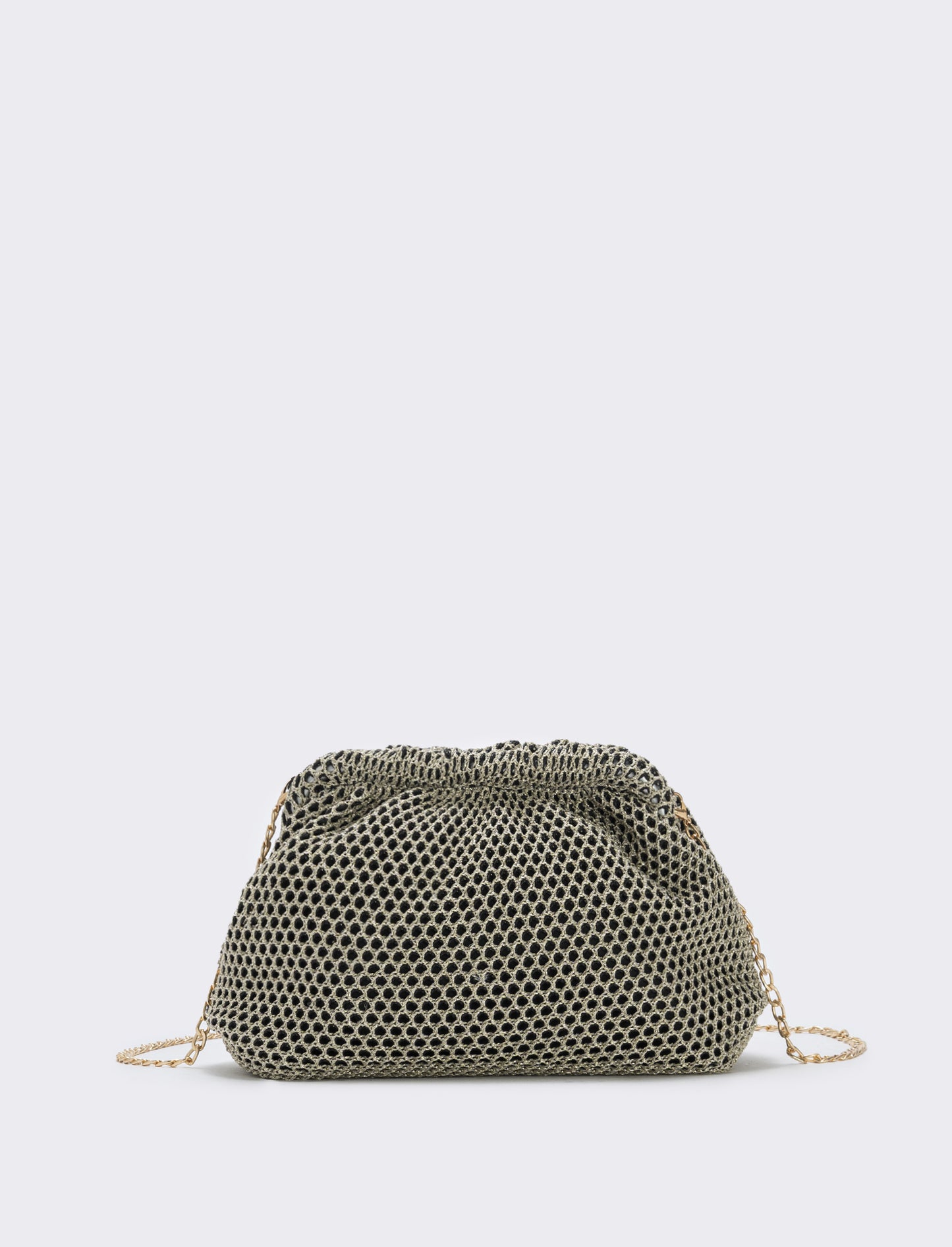 Borsetta clutch morbida in tessuti vari - Oro
