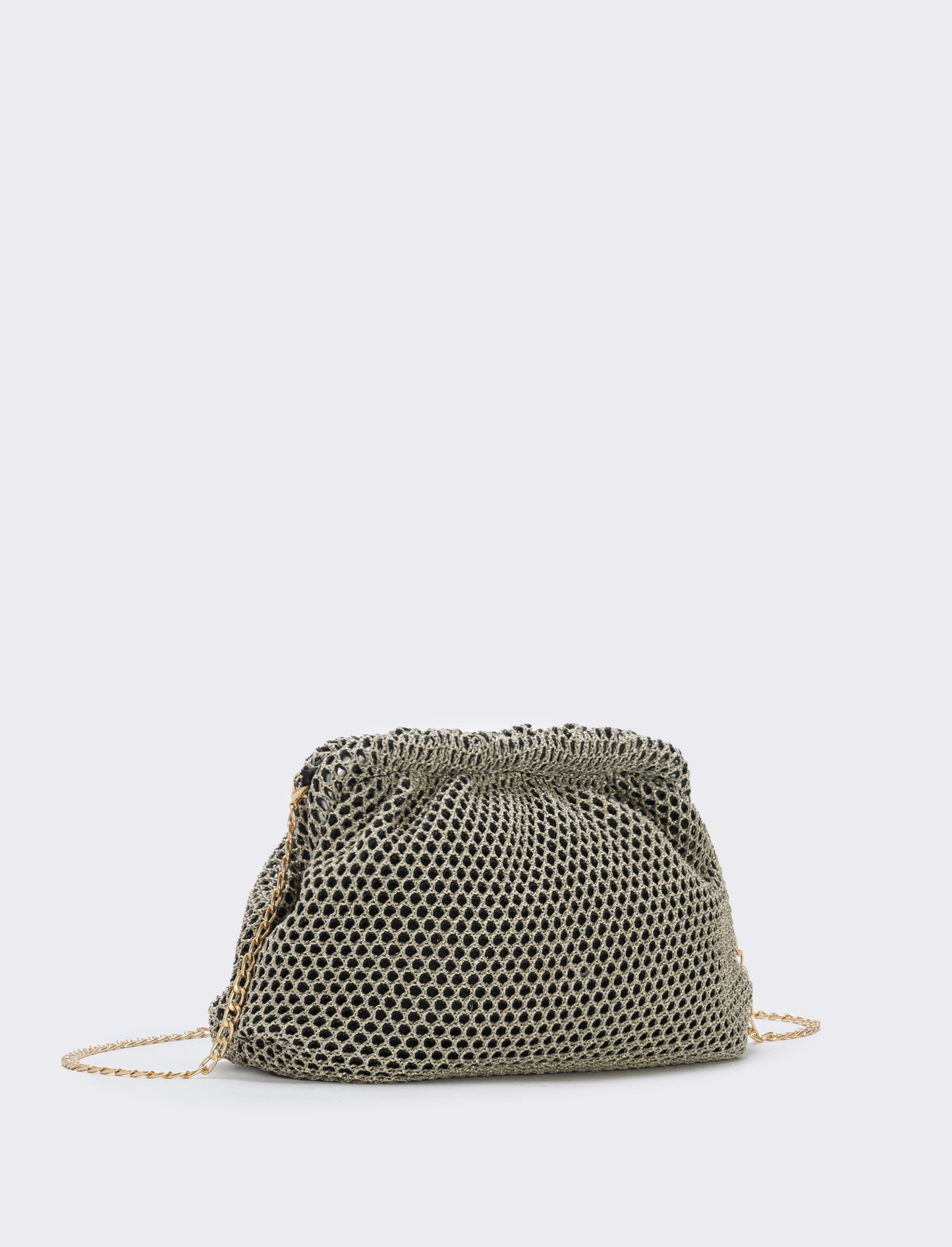 Borsetta clutch morbida in tessuti vari - Oro