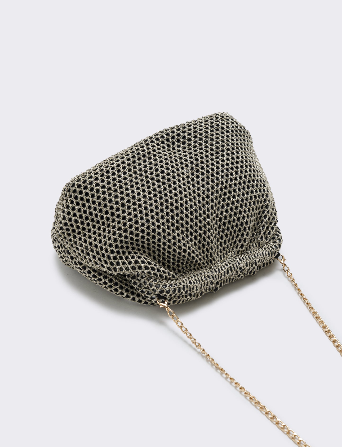 Borsetta clutch morbida in tessuti vari - Oro