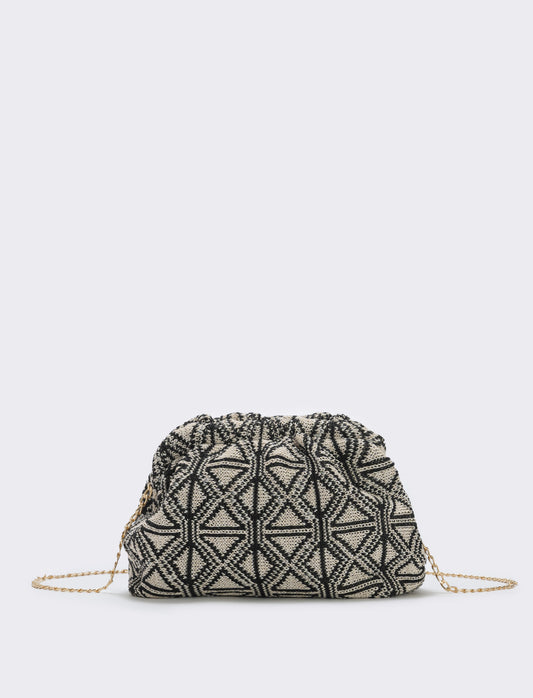 Soft clutch bag in various fabrics - Beige