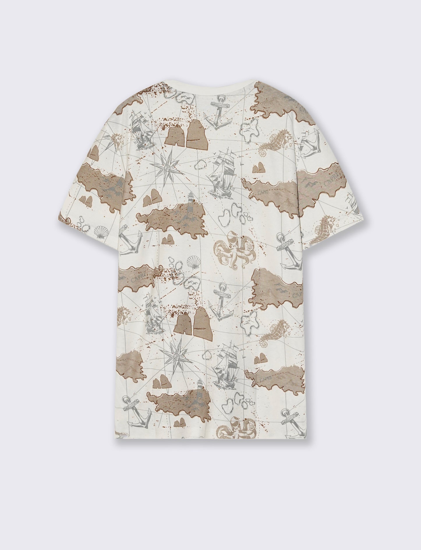 T-shirt in cotone con stampa all over - Bianco
