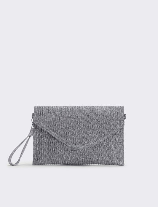 Borsa a lettera lurex - Argento