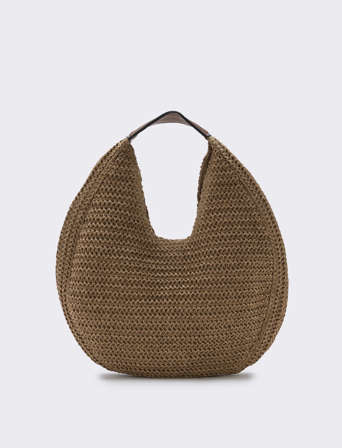 Borsa hobo in paglia - Bianco natural