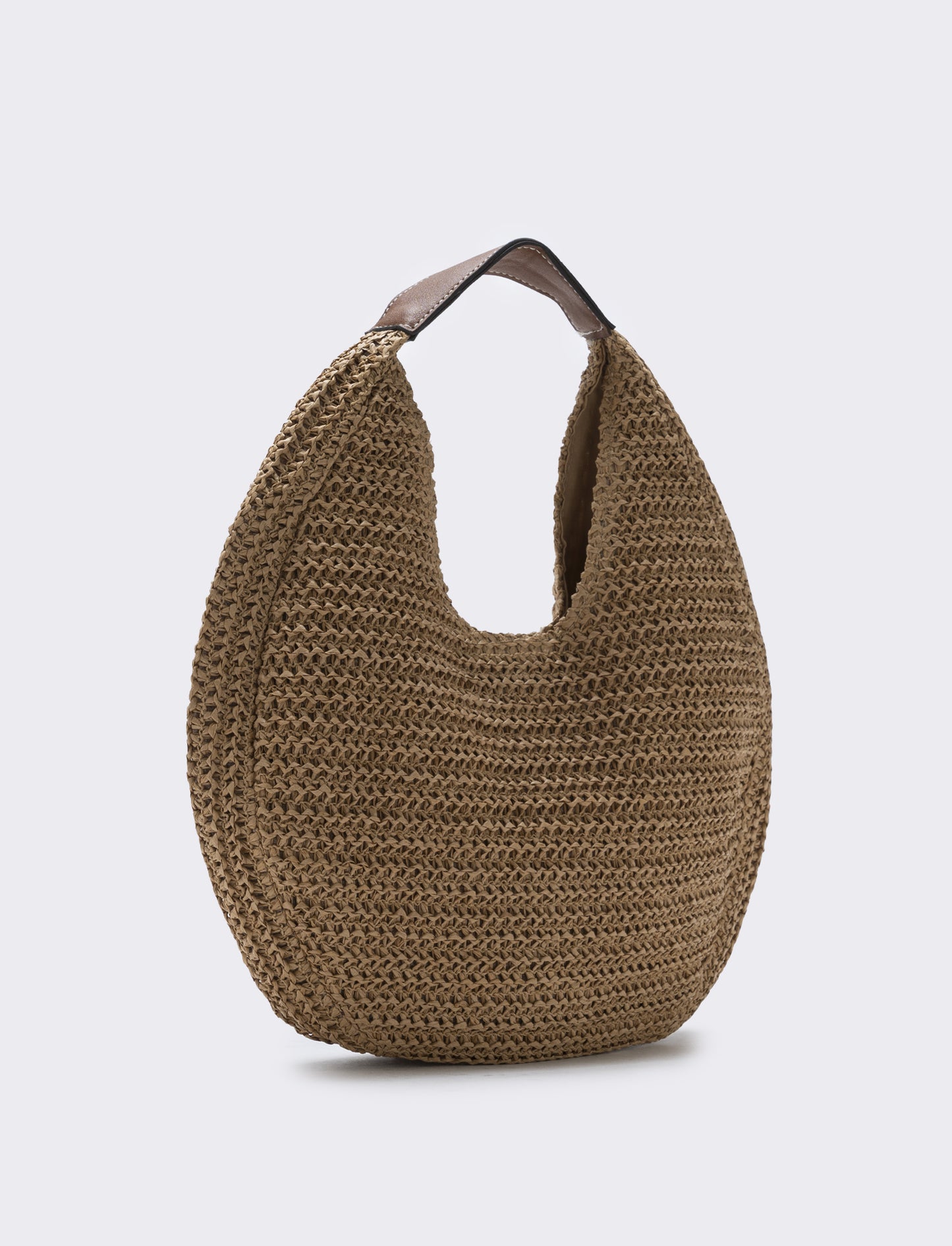 Borsa hobo in paglia - Bianco natural
