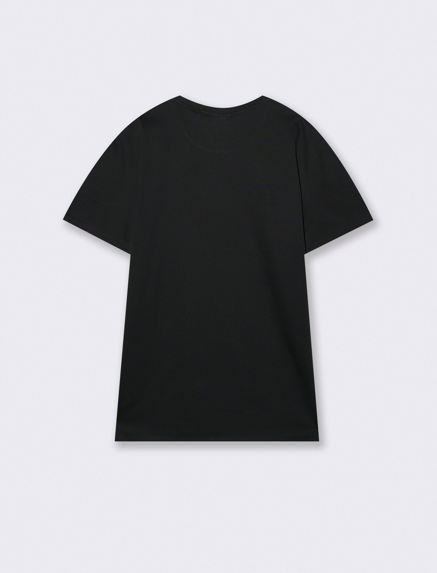 T-shirt girocollo in cotone mercerizzato - Nero