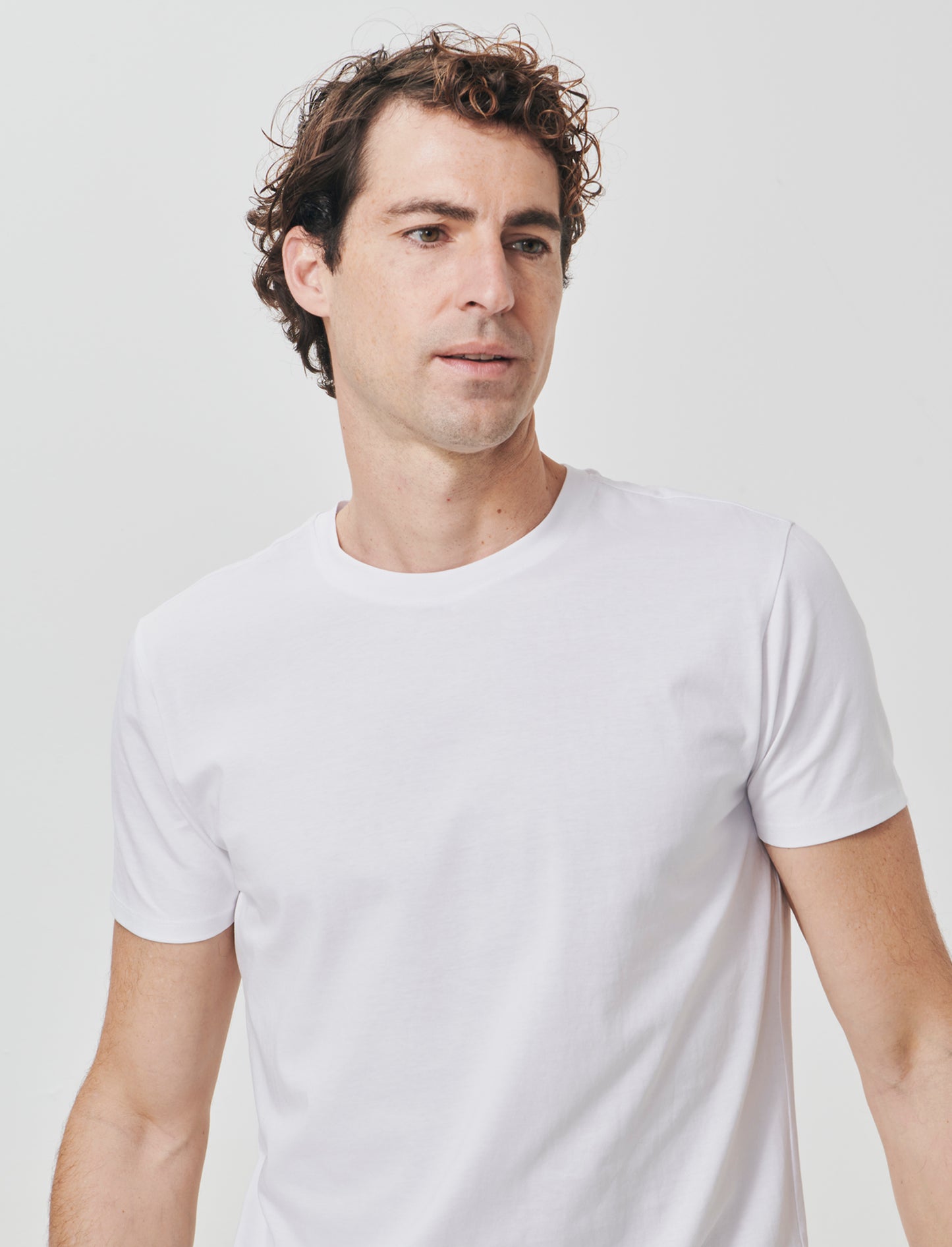 T-shirt girocollo in cotone mercerizzato - Bianco
