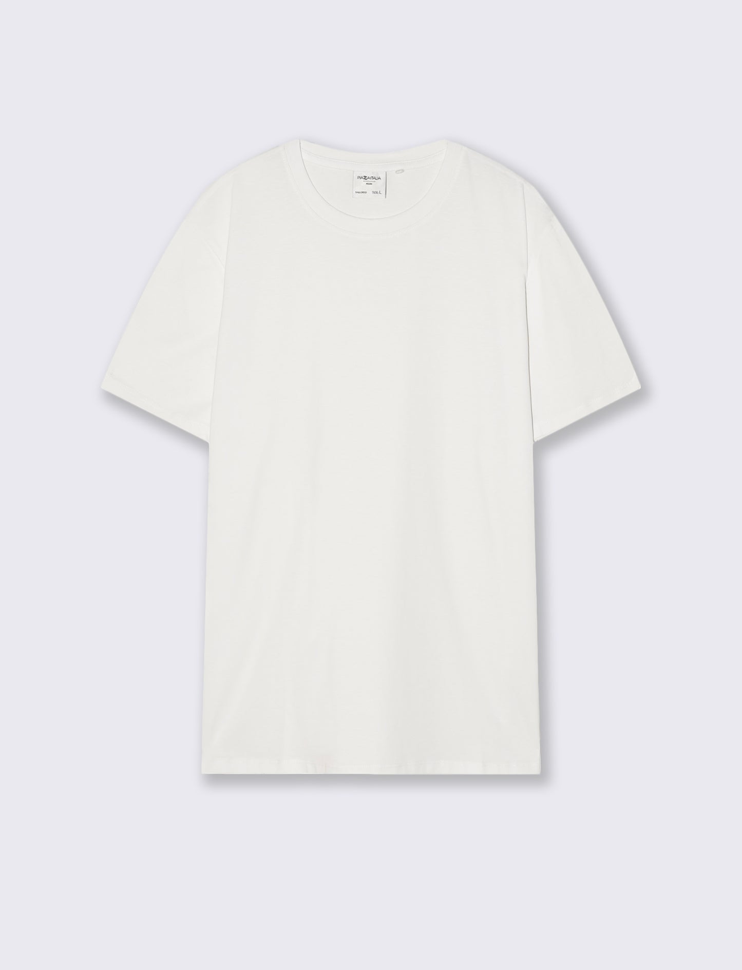 T-shirt girocollo in cotone mercerizzato - Bianco