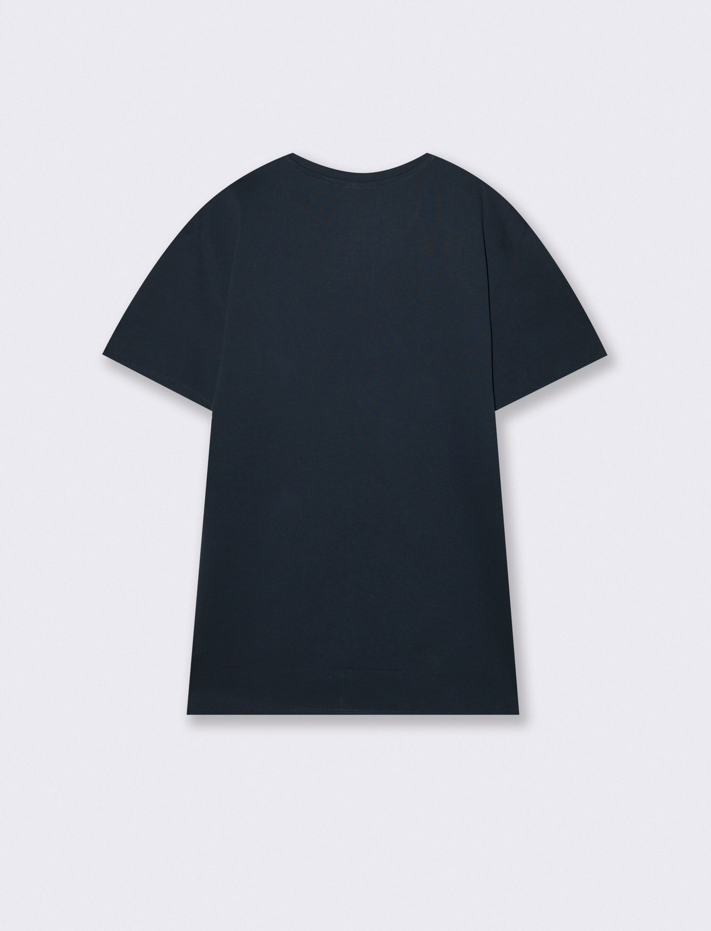 T-shirt girocollo in cotone mercerizzato - Blu