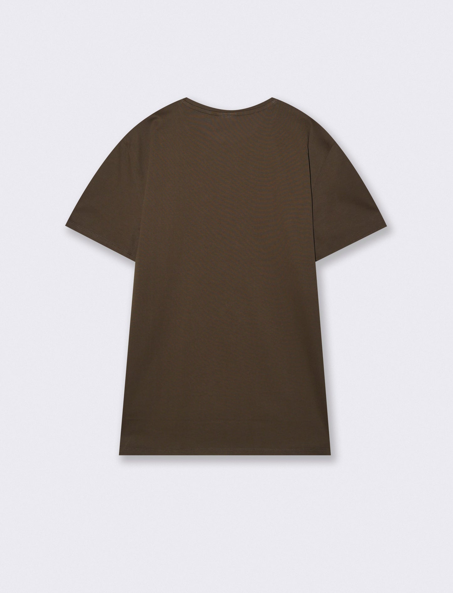 T-shirt girocollo in cotone mercerizzato - Moro