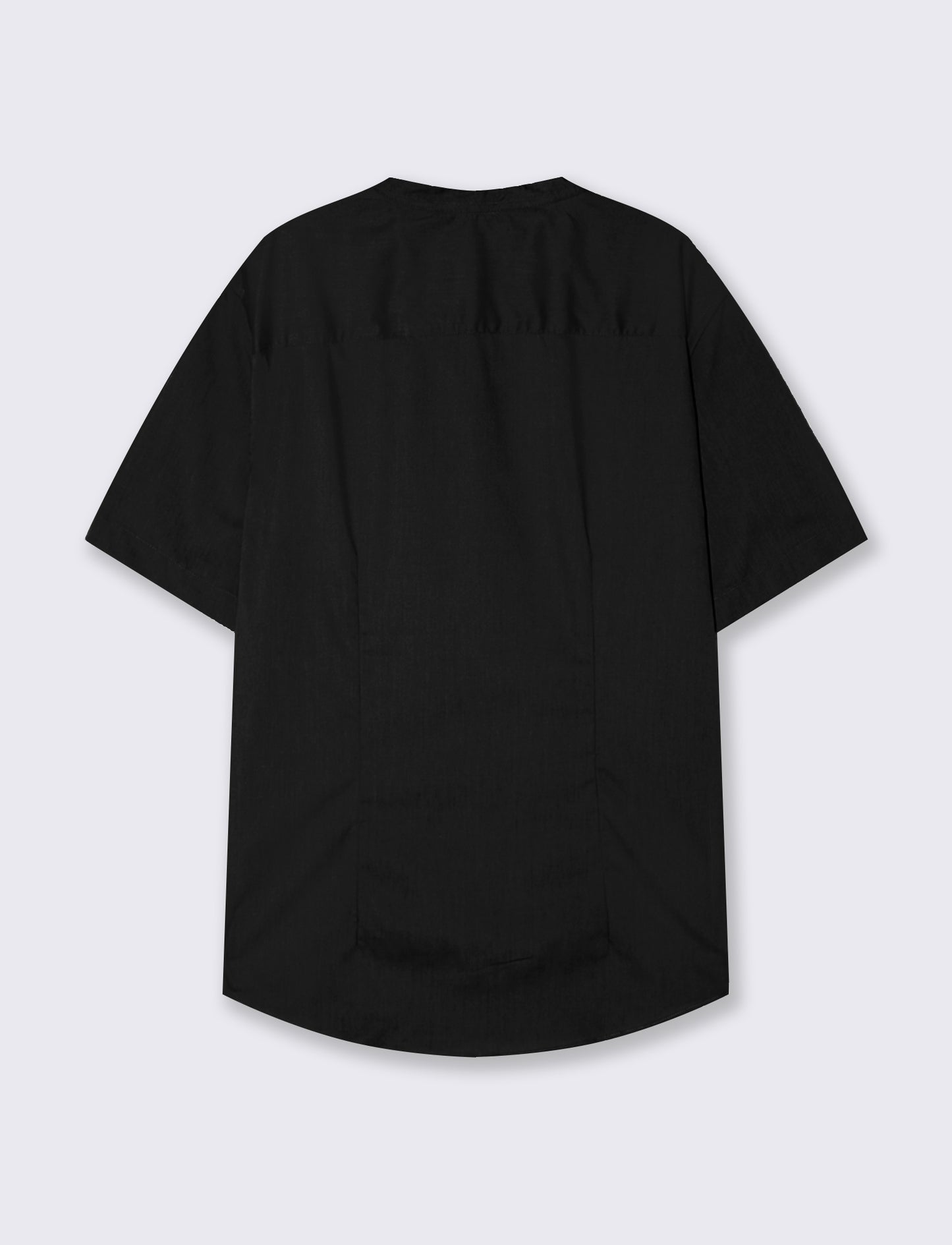 Camicia Regular Fit Easy Iron Collo Coreano - Nero