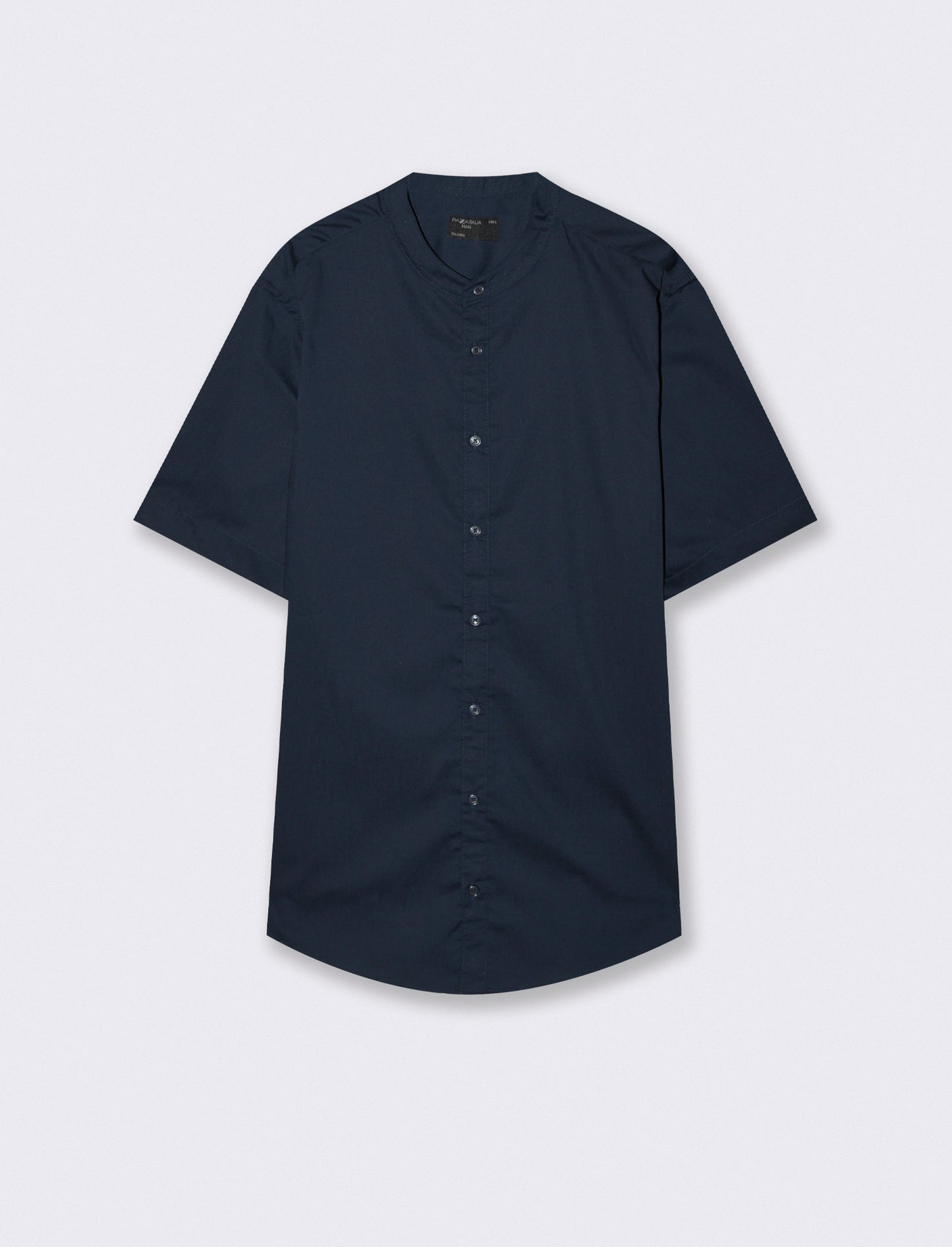 Camicia Regular Fit Easy Iron Collo Coreano - Blu
