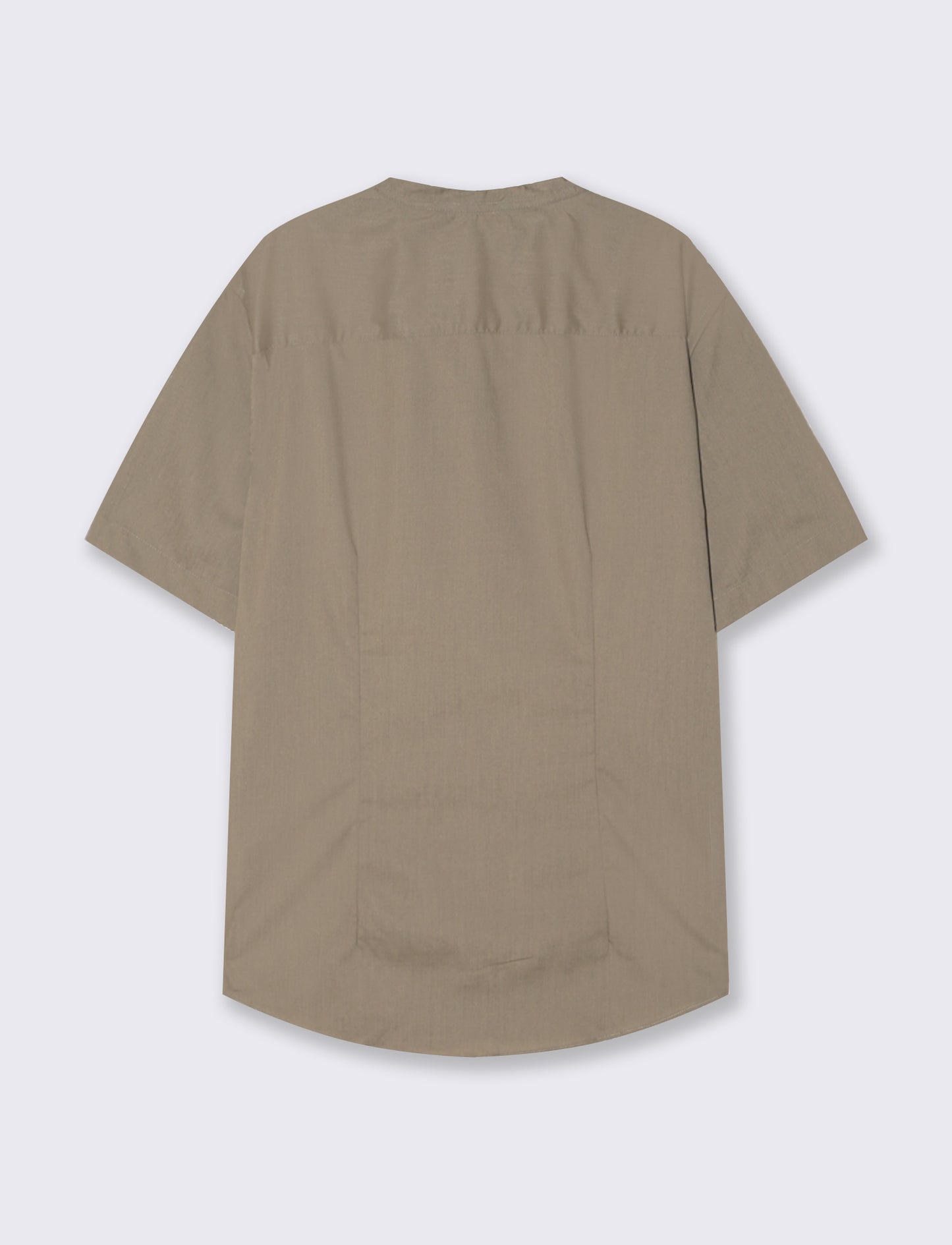 Camicia Regular Fit Easy Iron Collo Coreano - Grigio fango