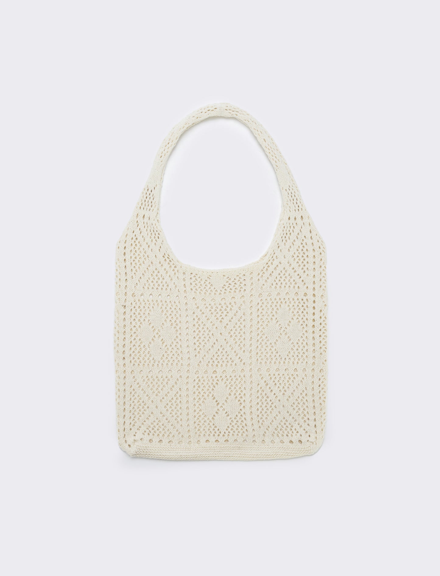 Borsa a spalla crochet - Bianco sporco