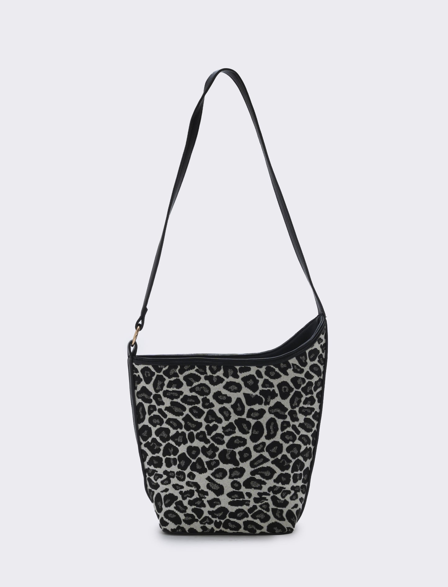 Borsa secchiello asimmetrico in tessuto - Nero