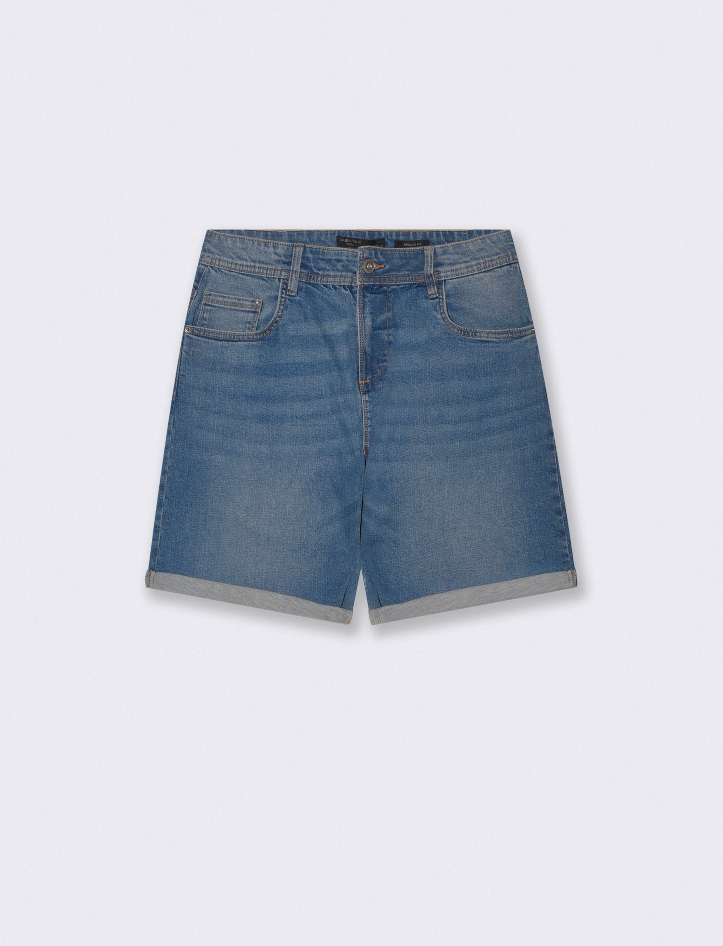 BERMUDA JEANS REGULAR FIT: - Denim