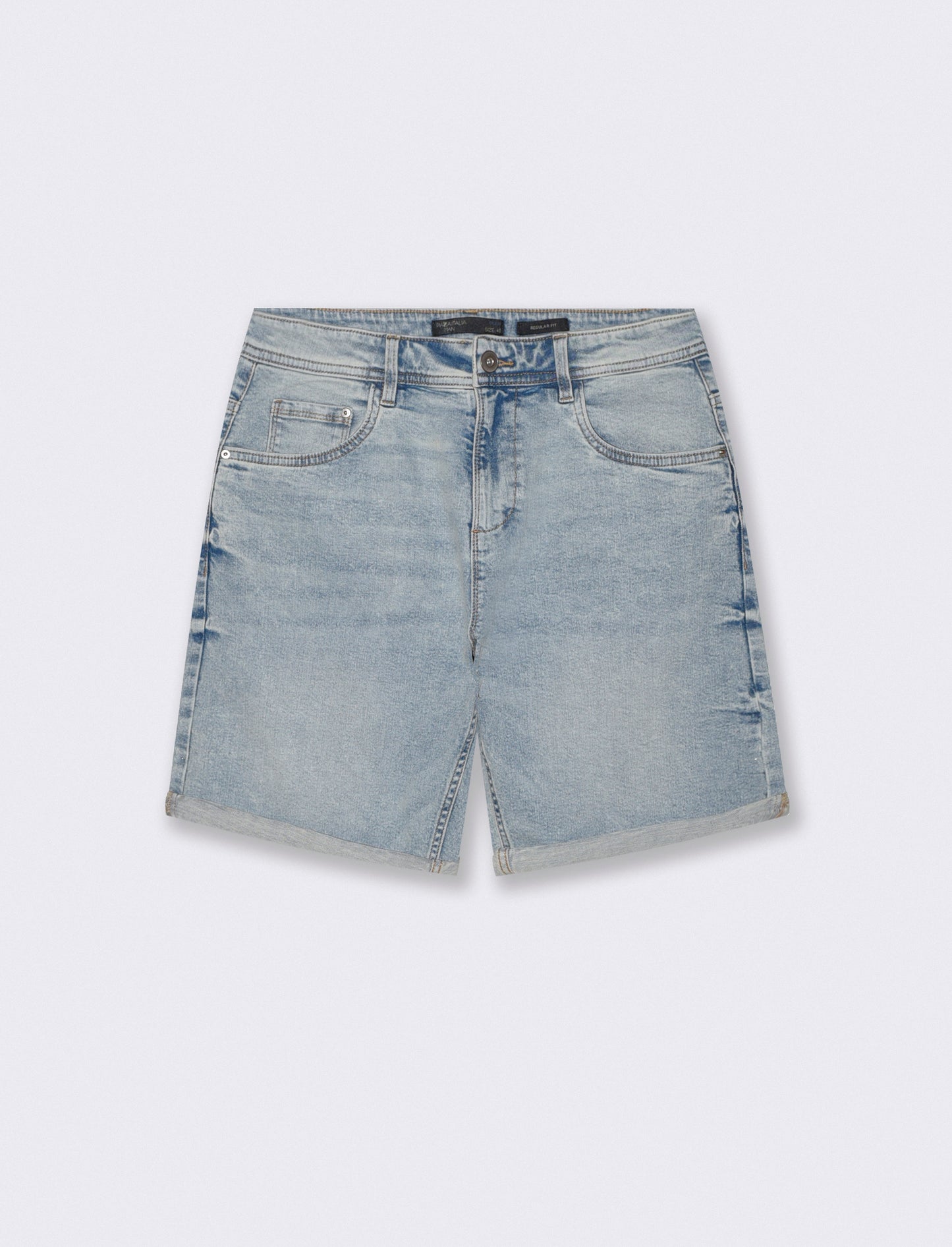 BERMUDA JEANS REGULAR FIT: - Denim chiaro