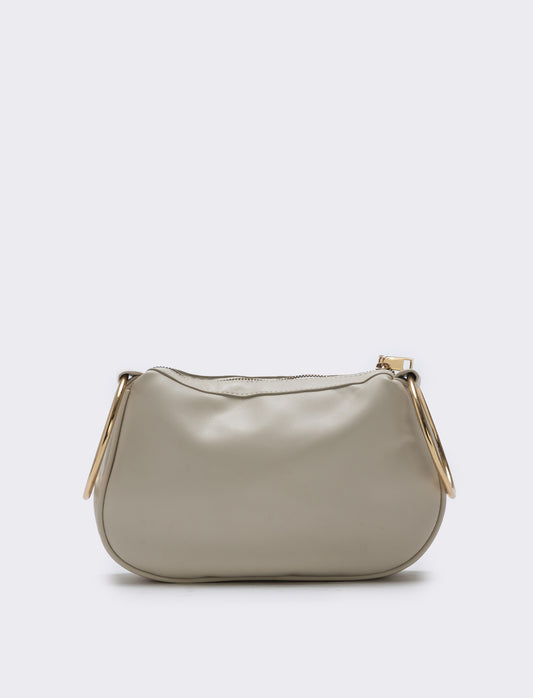 Borsa con manici in metallo - Beige