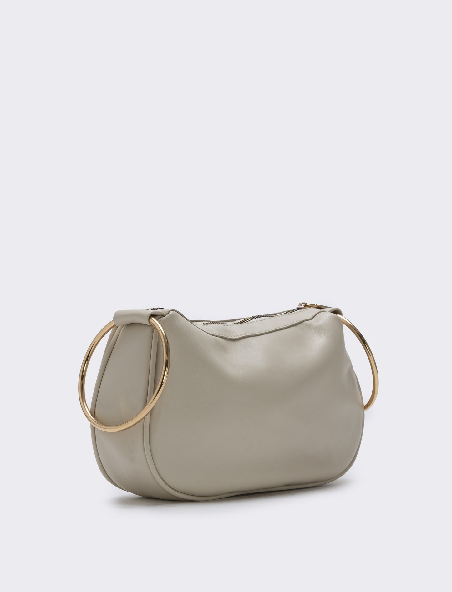 Borsa con manici in metallo - Beige