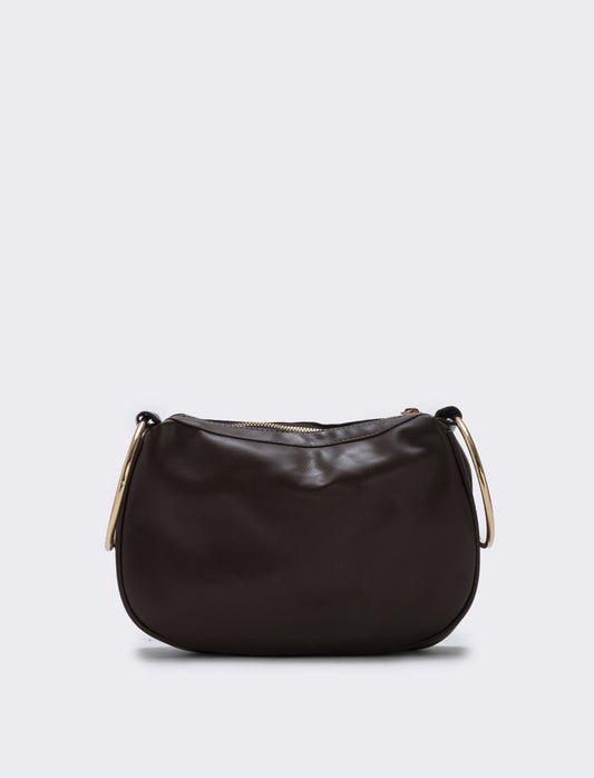 Borsa con manici in metallo - Moro
