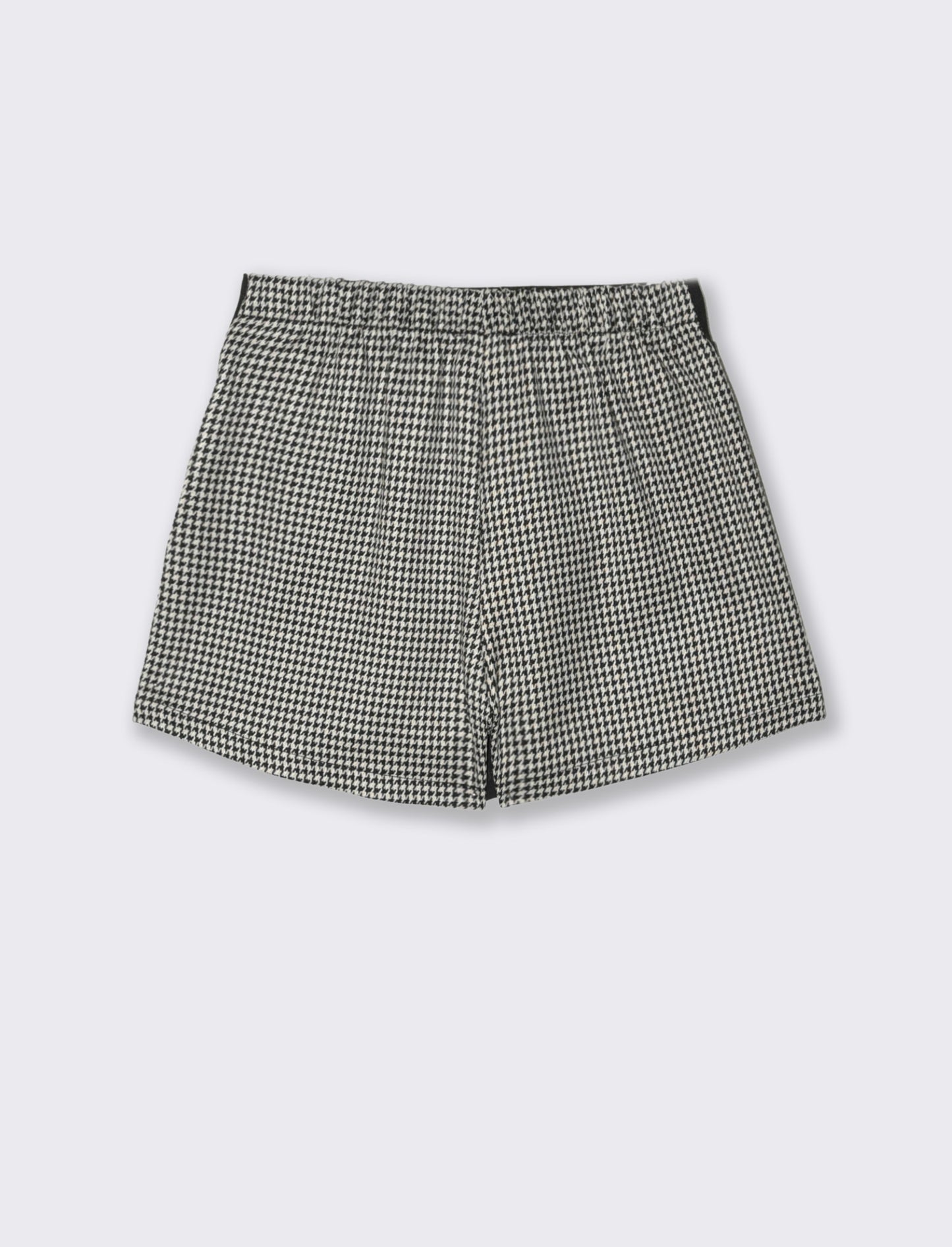 Short in pied de poule con pannello a contrasto. - Fantasia