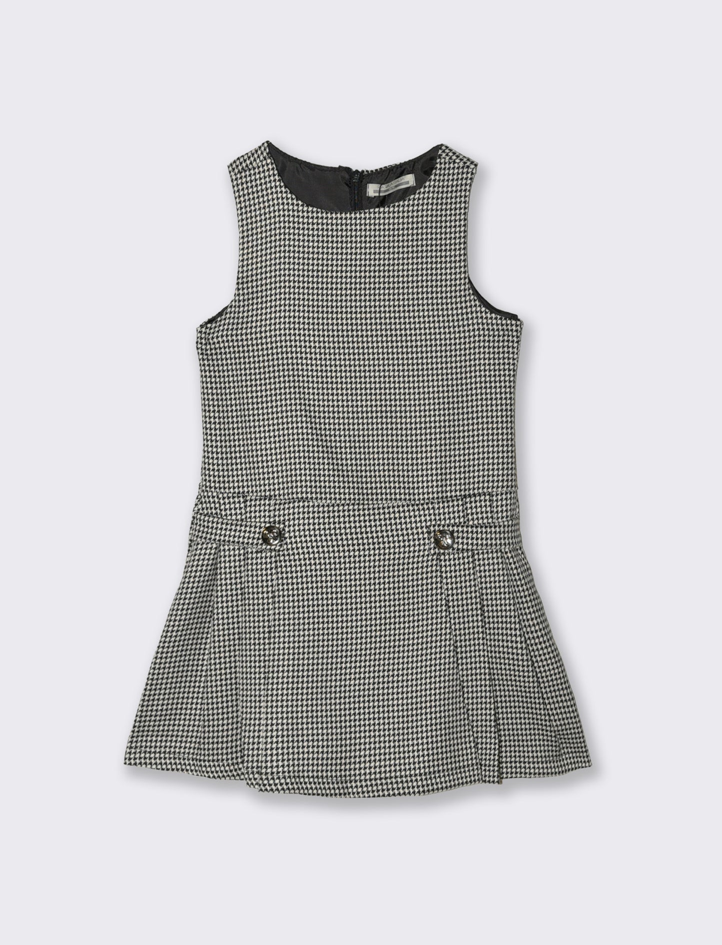 Abito smanicato elegante in pied de poule. - Fantasia