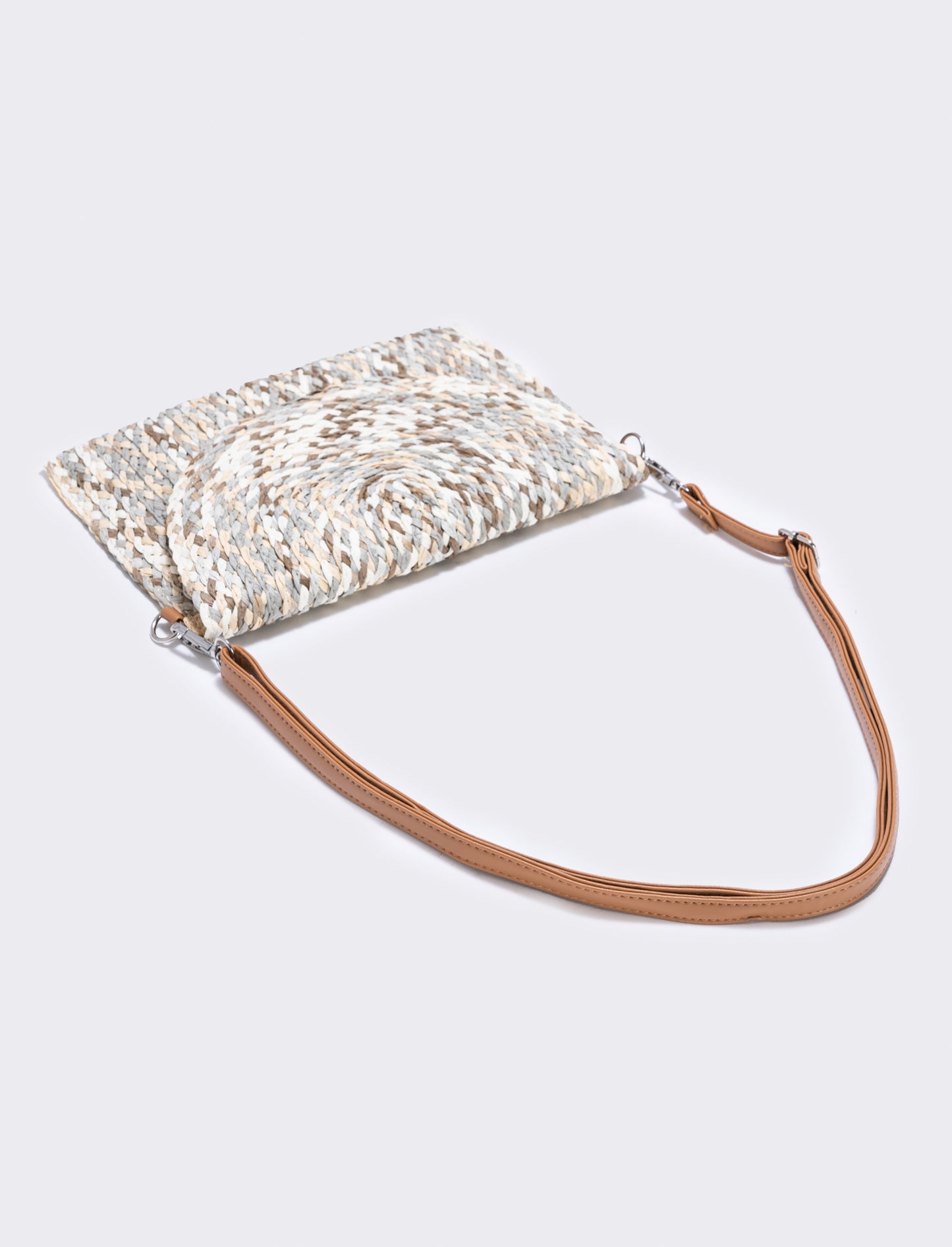 Borsa pochette in paglia intrecciata donne - Grigio