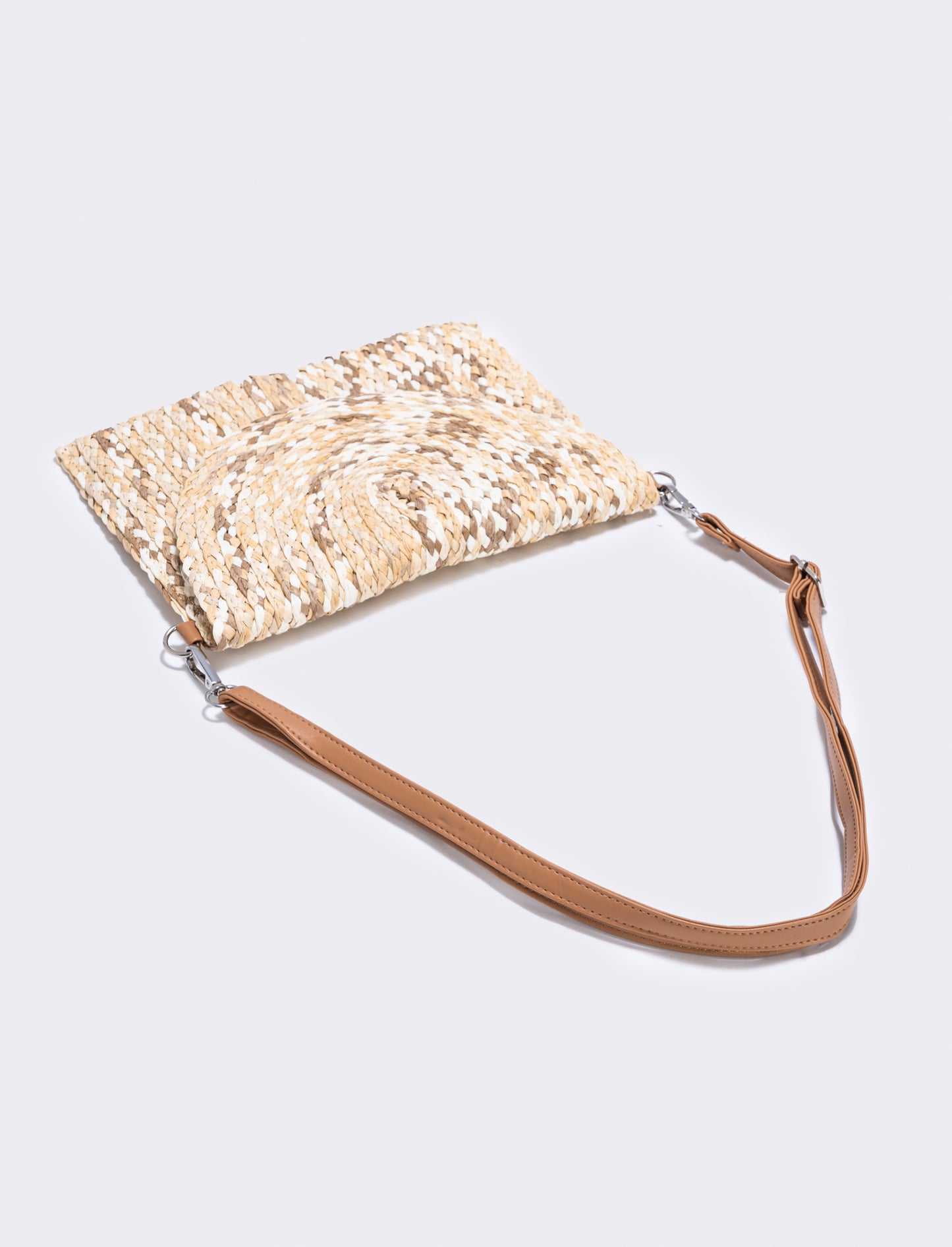 Borsa pochette in paglia intrecciata donne - Beige