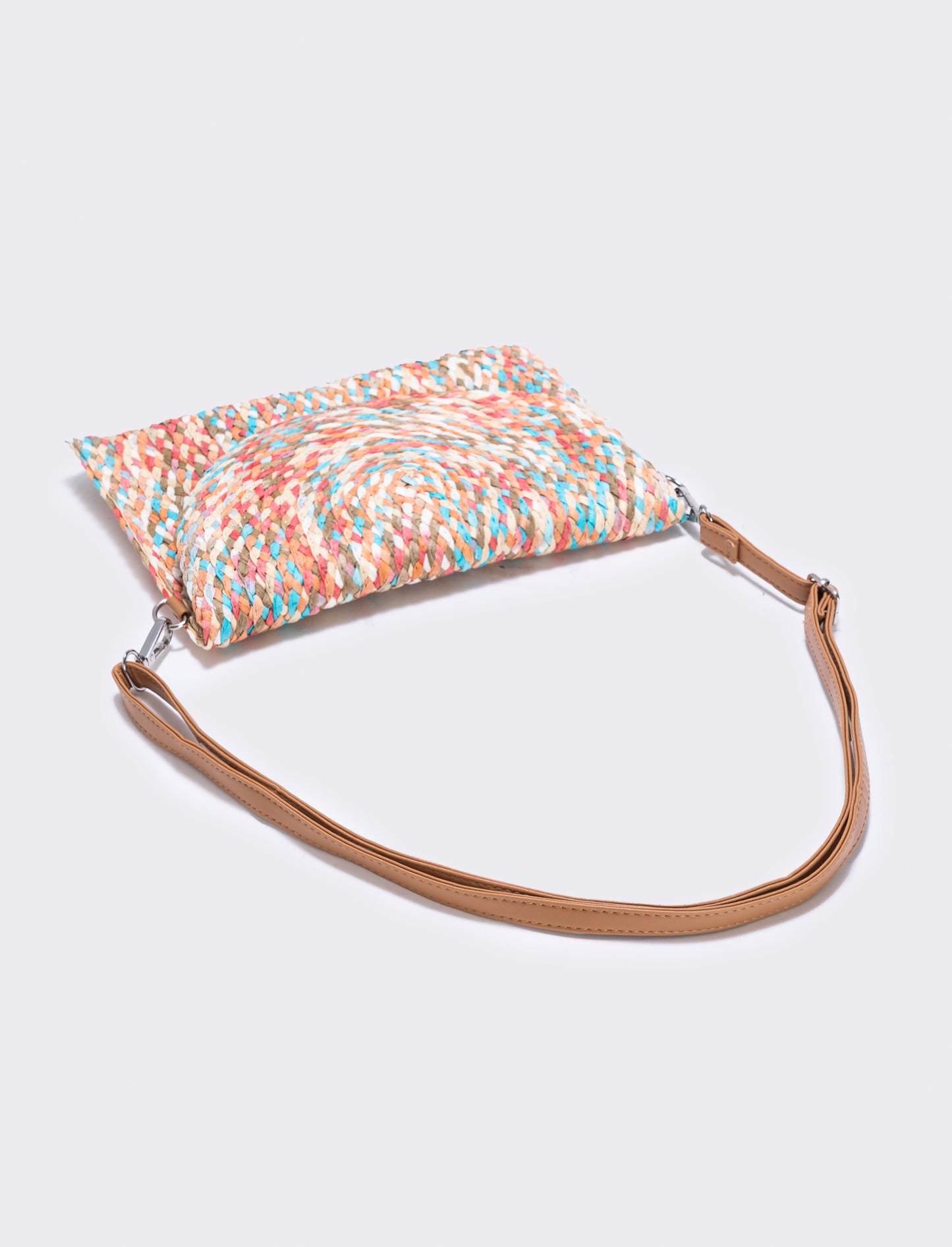 Borsa pochette in paglia intrecciata donne - Turchese