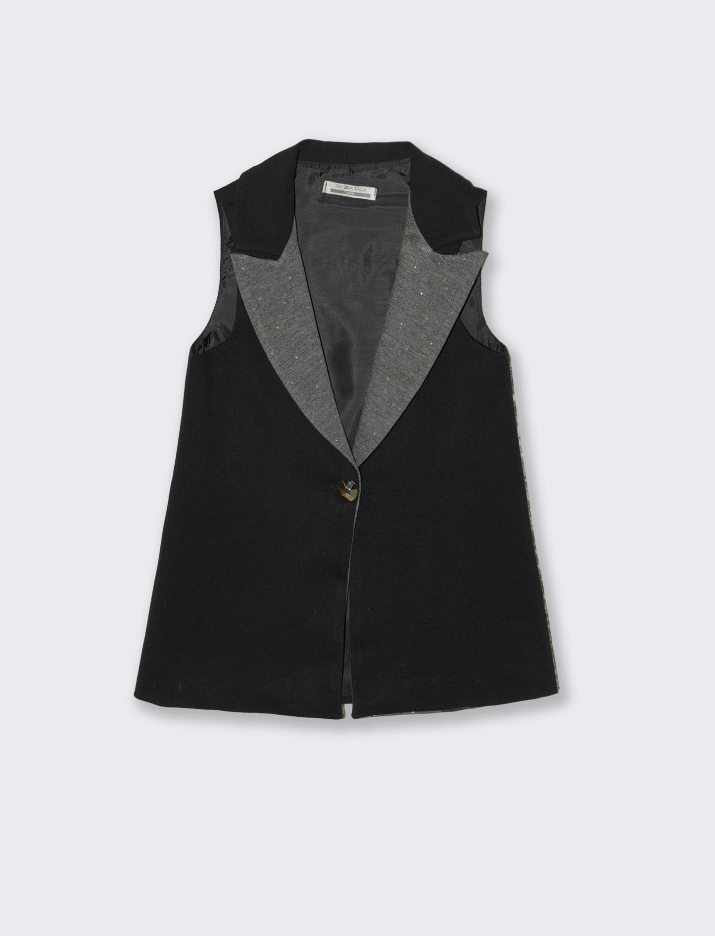 Gilet in punto milano da bambina - Nero