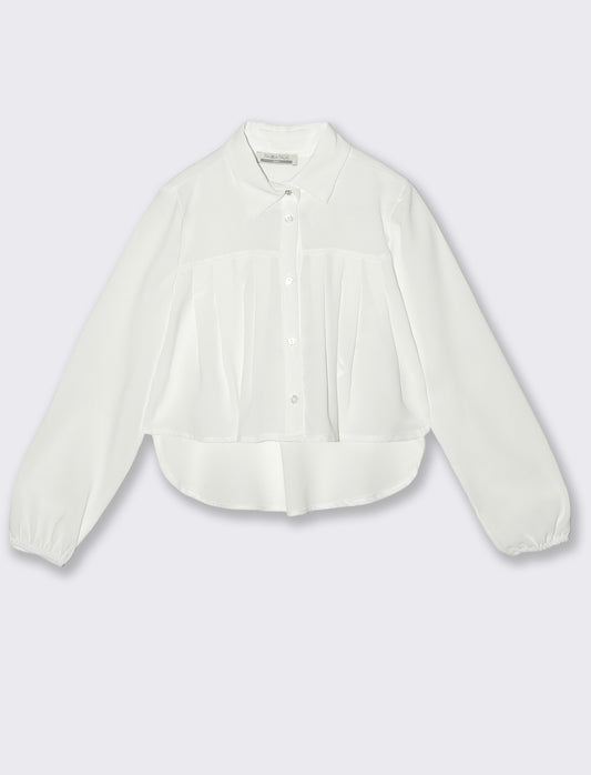 Camicia con pieghe - Bianco