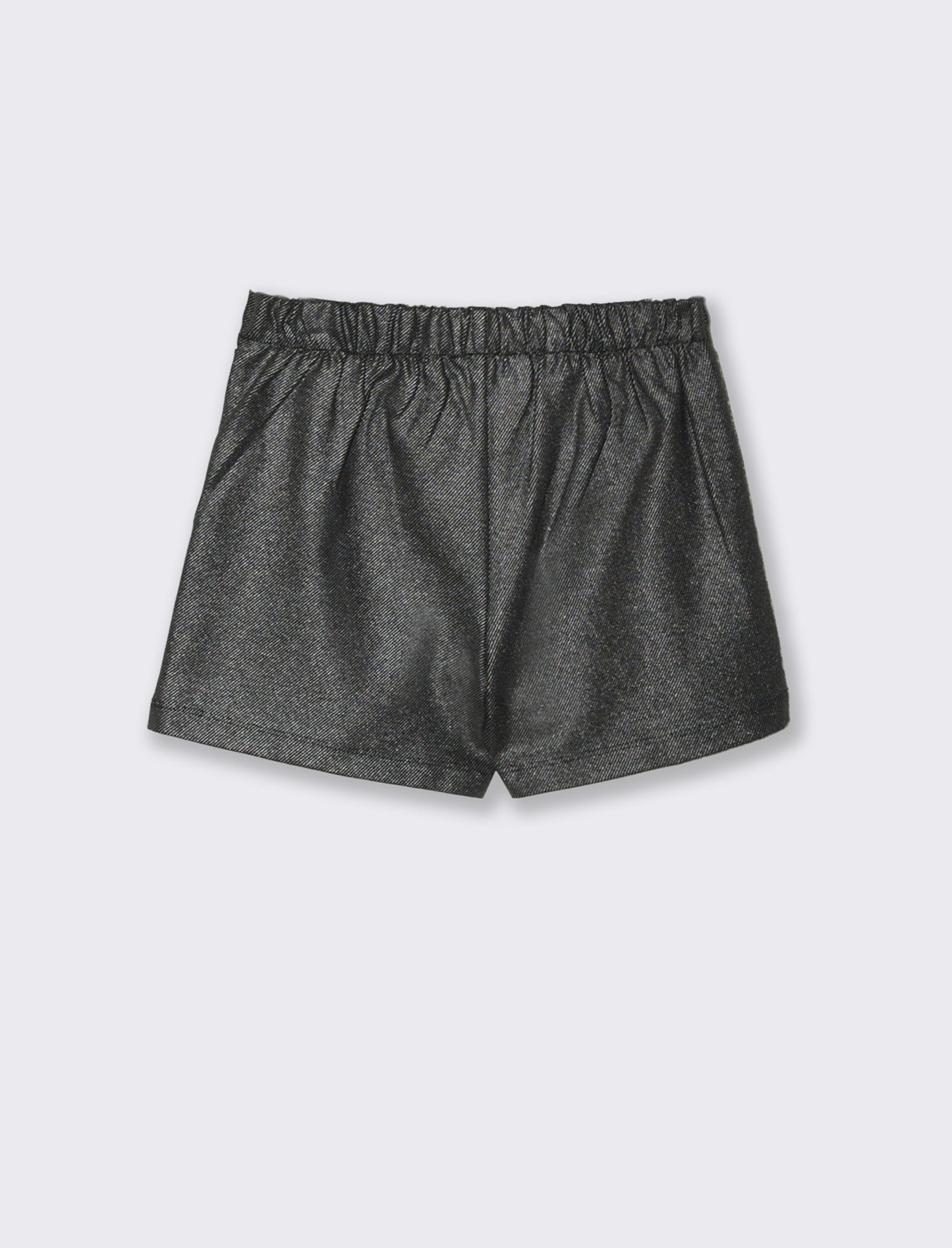 Short finta gonna in tessuto effetto metallizzato - Nero