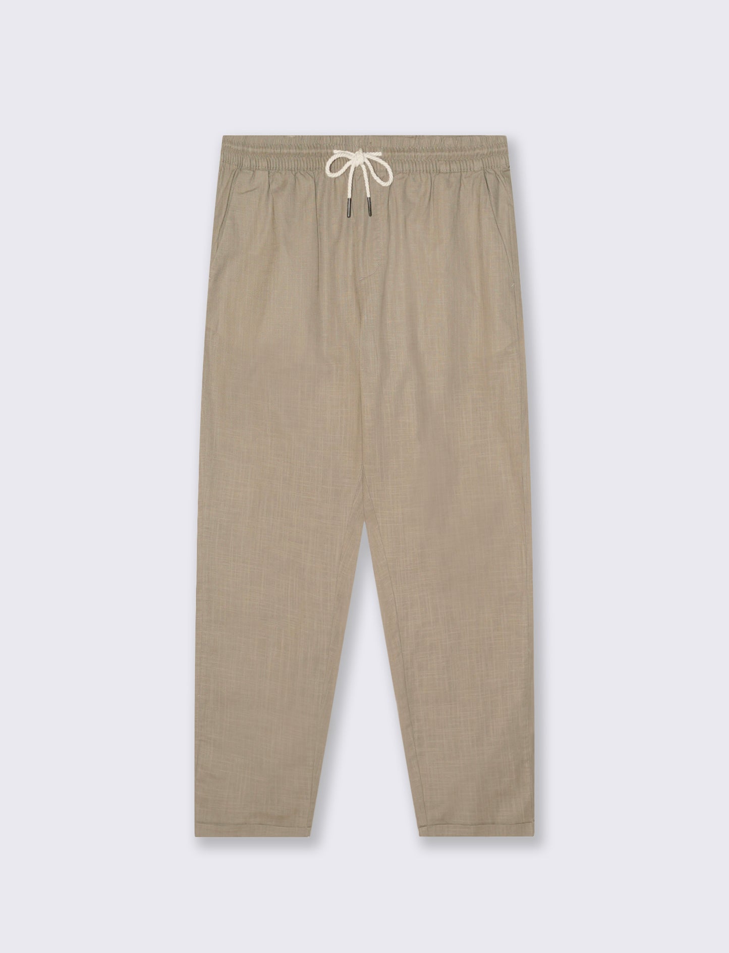Pantaloni Chino Jogger in Cotone Slub - Verde kaki