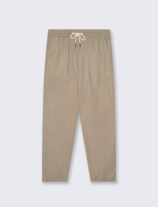Pantaloni Chino Jogger in Cotone Slub - Verde kaki