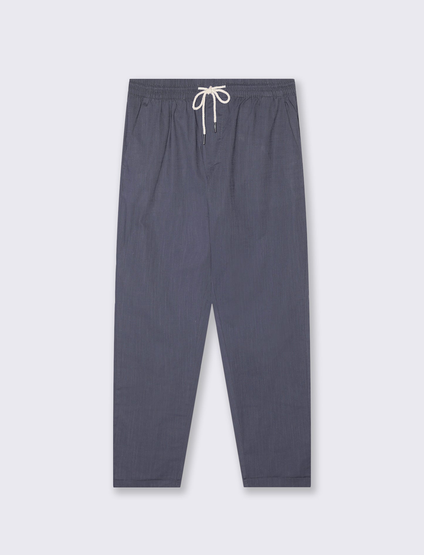 Cotton Slub Jogger Chino Pants - Blue
