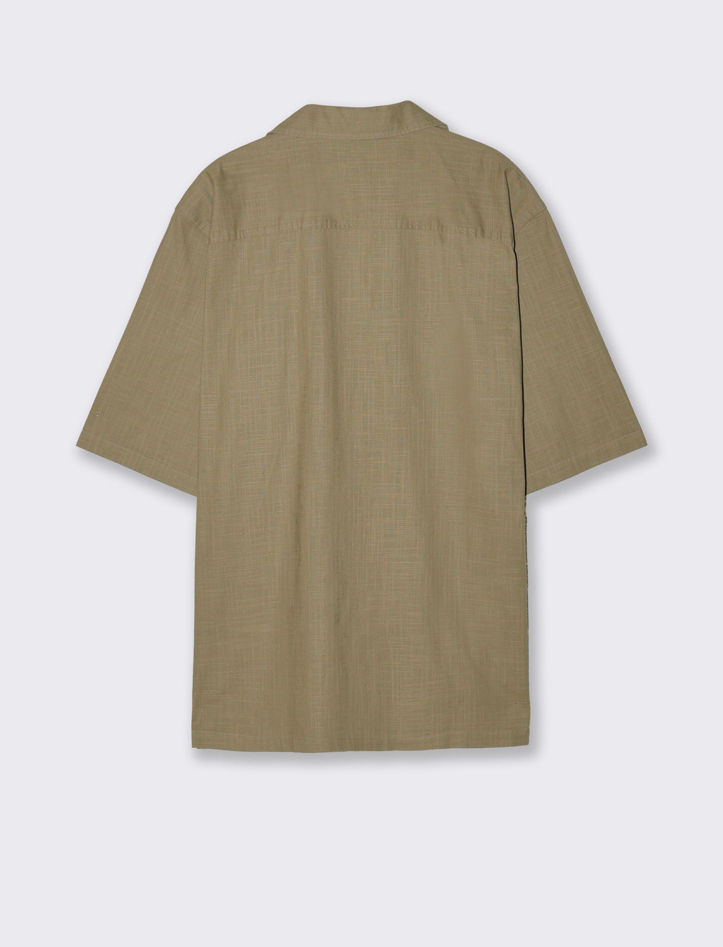 Camicia boxy fit in cotone slub - Verde kaki