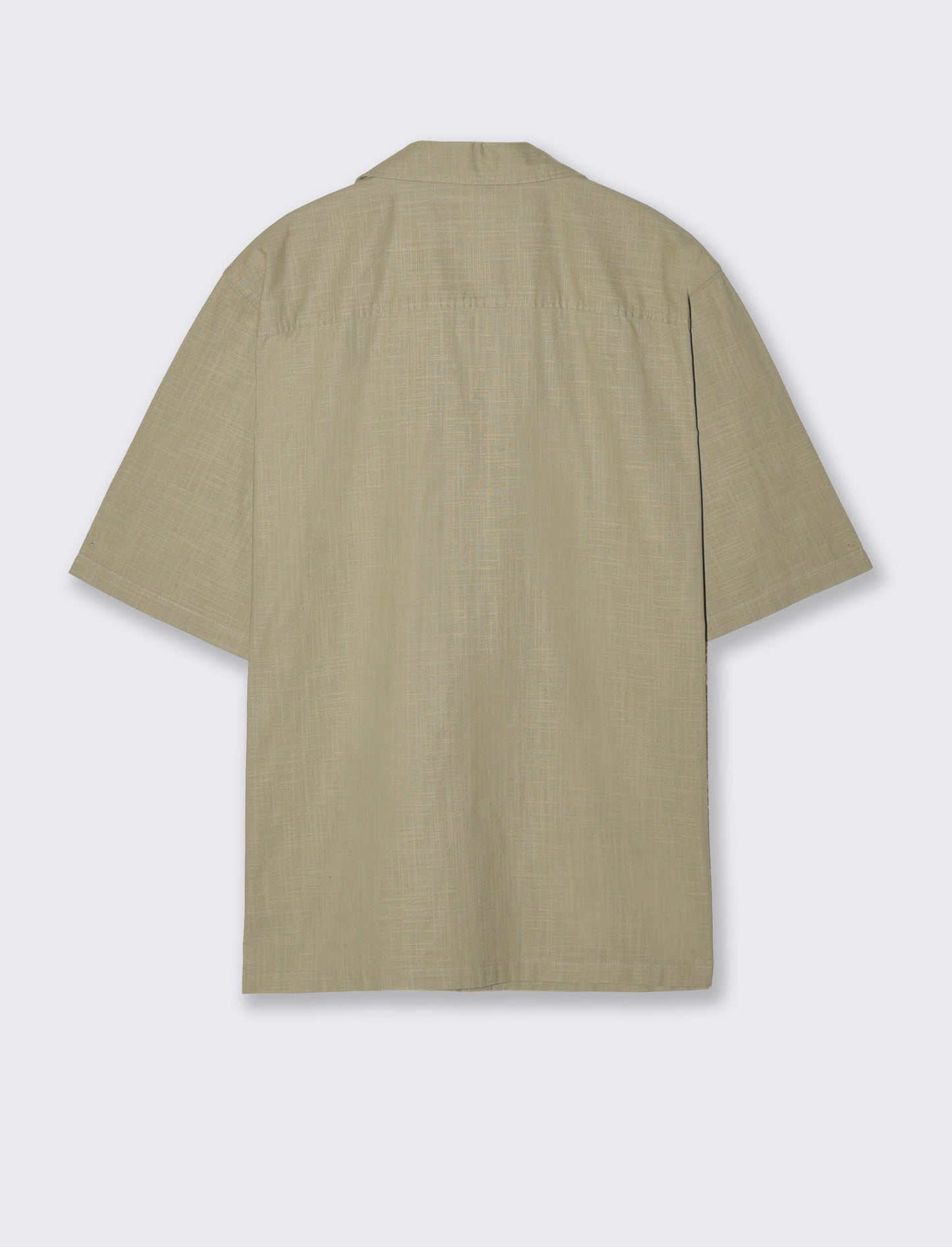 Camicia boxy fit in cotone slub - Verde salvia