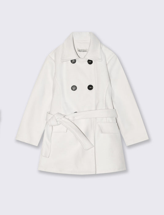 Cappotto in panno - Bianco panna