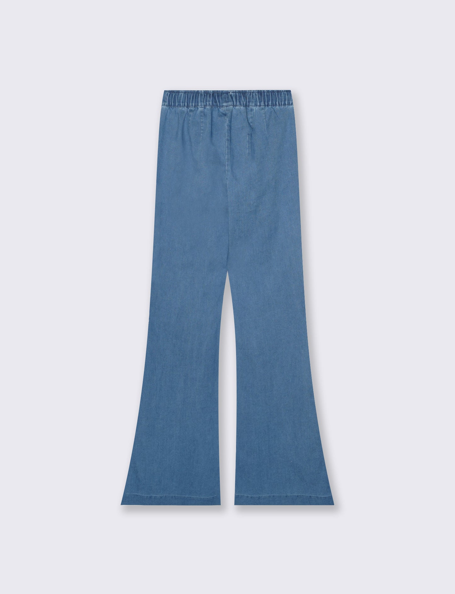 Flare Pants with Elastic Waistband - Blue